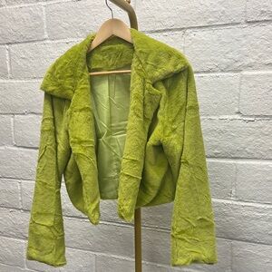 Lime Green Faux Fur Jacket